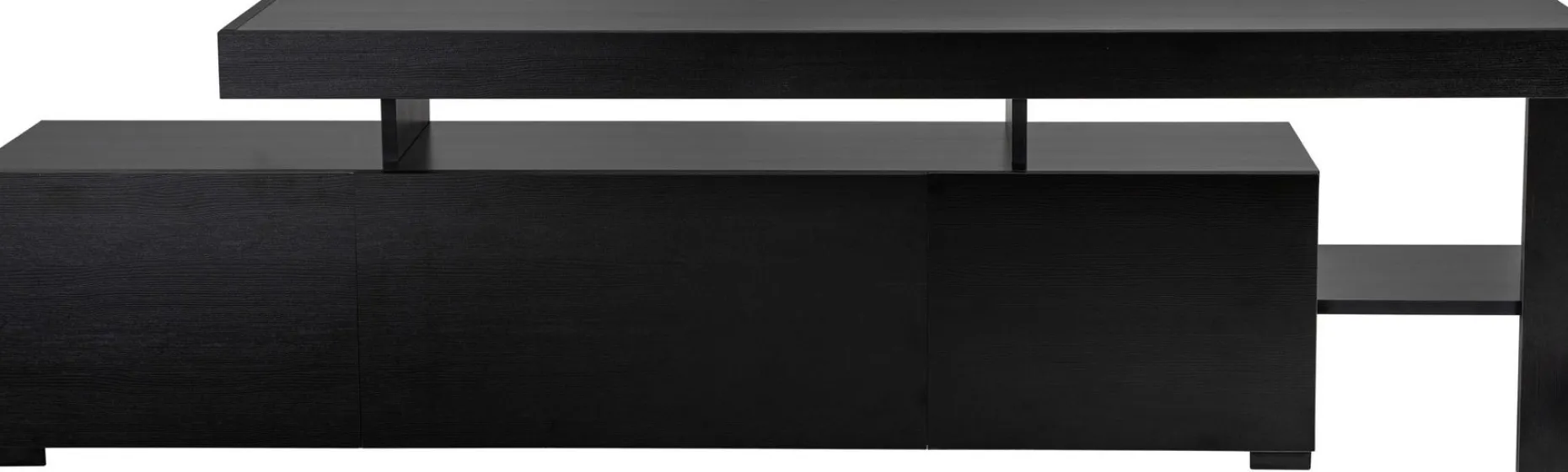 Lowboard Beliz - 100% MELAMINE - Holzschwarz - 192 x 53 x 37 cm