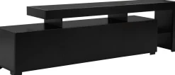 Lowboard Beliz - 100% MELAMINE - Holzschwarz - 192 x 53 x 37 cm