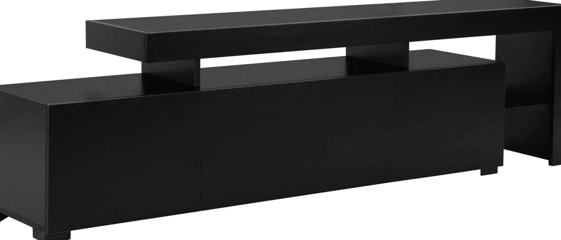 Lowboard Beliz - 100% MELAMINE - Holzschwarz - 192 x 53 x 37 cm