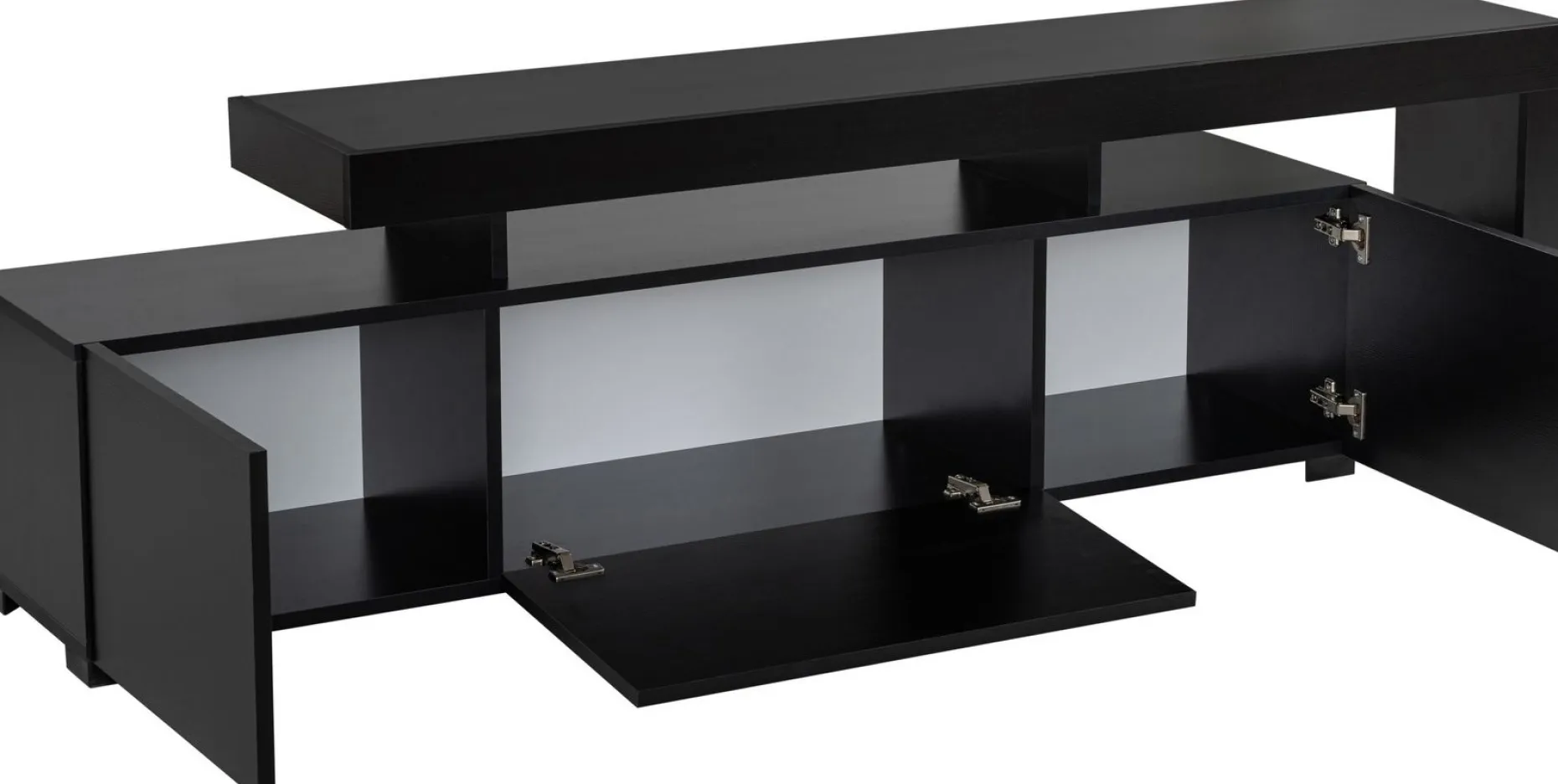 Lowboard Beliz - 100% MELAMINE - Holzschwarz - 192 x 53 x 37 cm