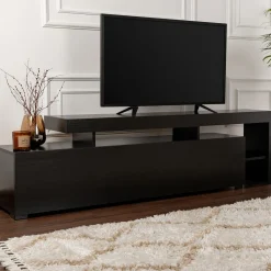 Lowboard Beliz - 100% MELAMINE - Holzschwarz - 192 x 53 x 37 cm