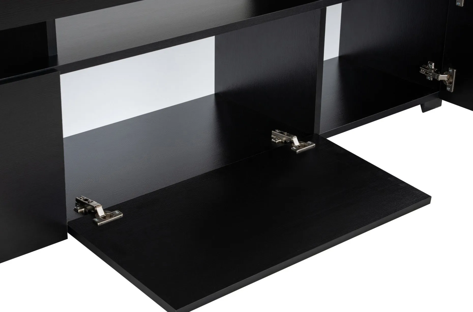 Lowboard Beliz - 100% MELAMINE - Holzschwarz - 192 x 53 x 37 cm