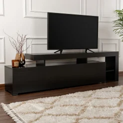 Lowboard Beliz - 100% MELAMINE - Holzschwarz - 192 x 53 x 37 cm