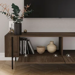 Lowboard Herman - 100% MELAMINE - Nussbaum - 160 x 45,6 x 31,4 cm