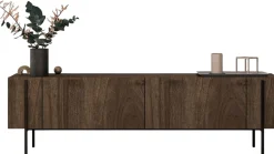 Lowboard Herman - 100% MELAMINE - Nussbaum - 160 x 45,6 x 31,4 cm