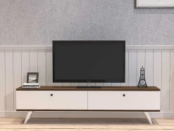 Lowboard Paris - 100% MELAMINE - Weiß - 160 x 35 x 25 cm