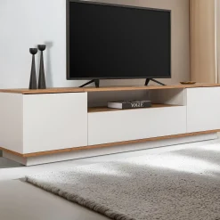 Lowboard Veramont - 100% MELAMINE - Weiß - 180 x 44,6 x 44,5 cm