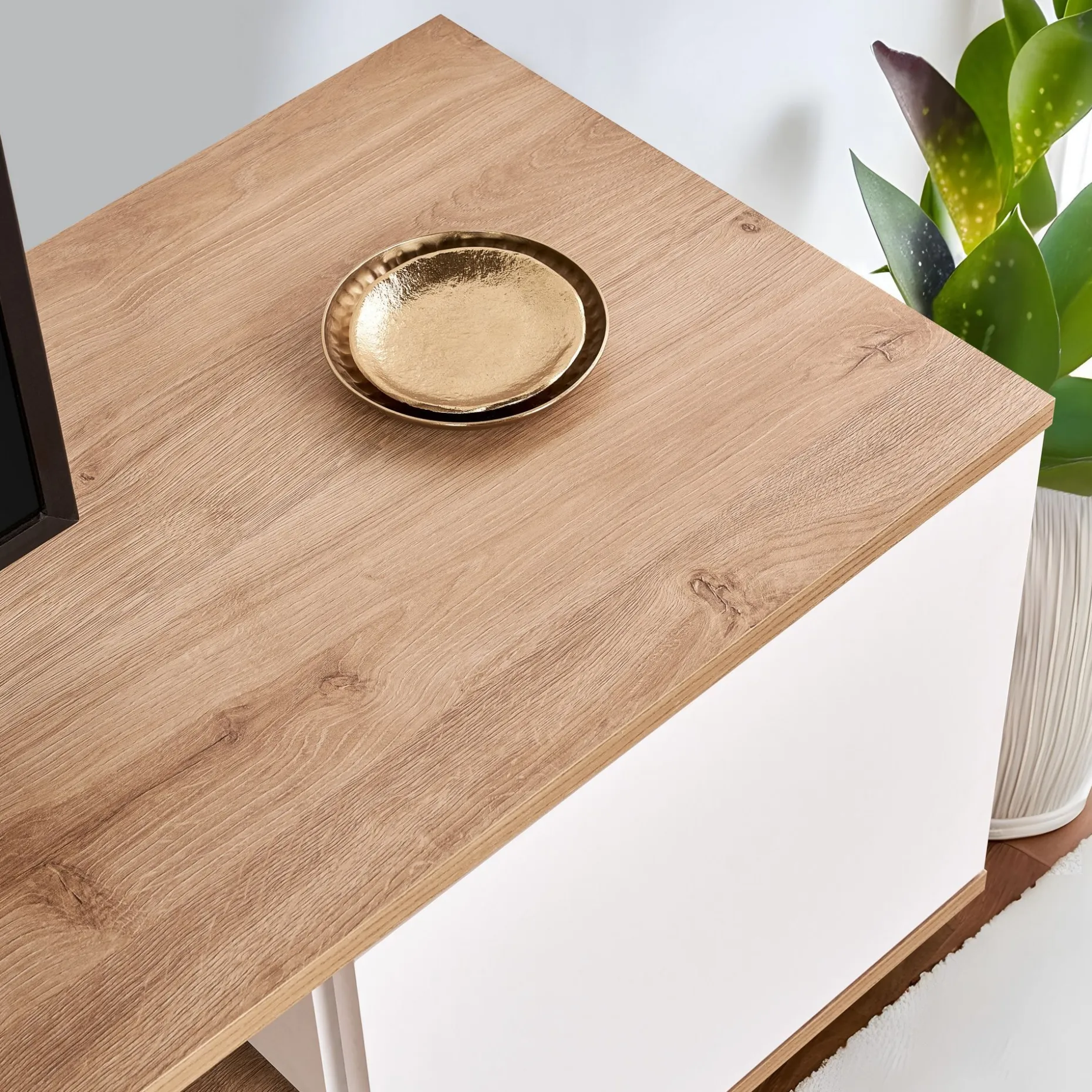 Lowboard Veramont - 100% MELAMINE - Weiß - 180 x 44,6 x 44,5 cm