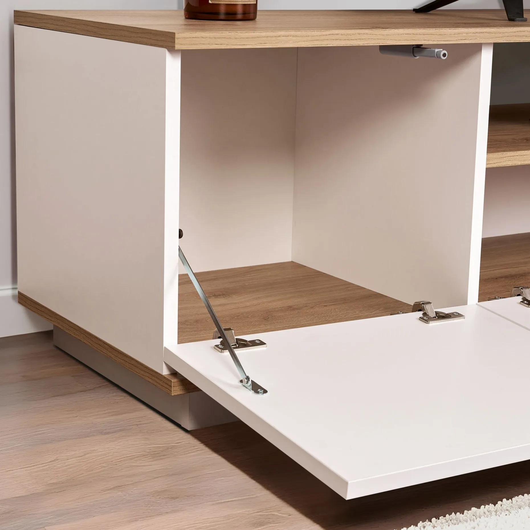 Lowboard Veramont - 100% MELAMINE - Weiß - 180 x 44,6 x 44,5 cm