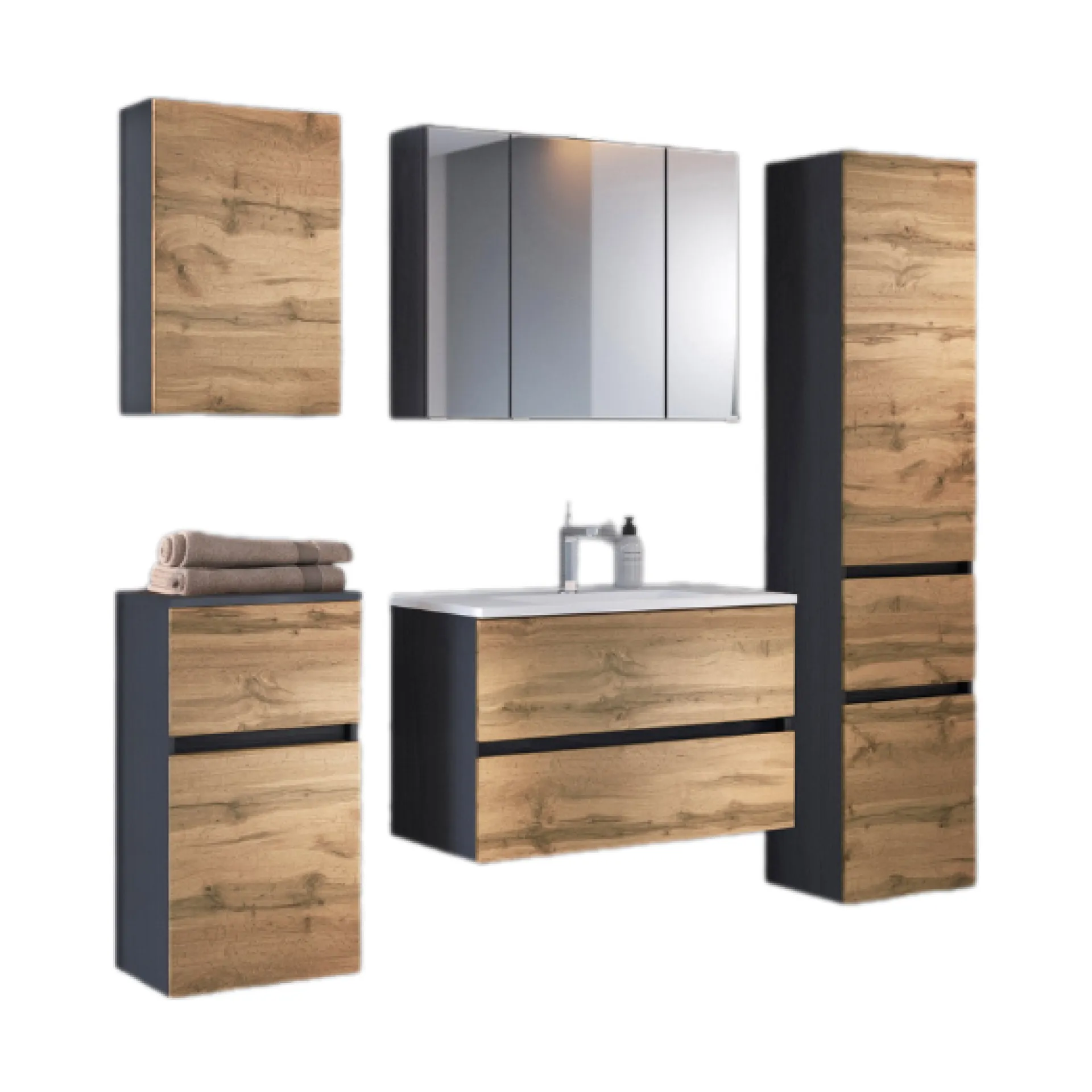 Held Luna Badezimmer 1-Eiche/Graphit