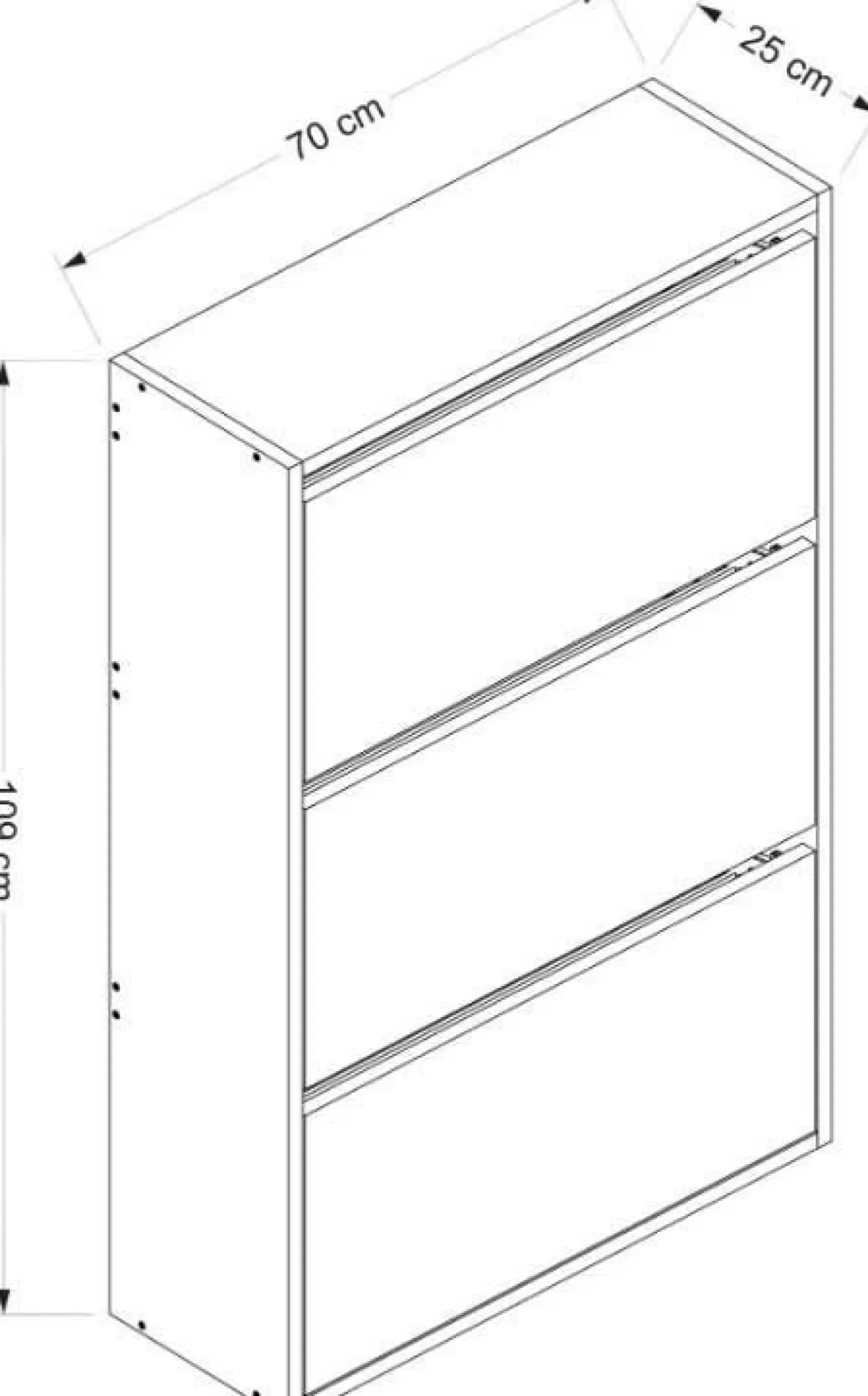 Lupa 3 Schuhschrank | 70x25x109cm | Hängemodell | Weiß