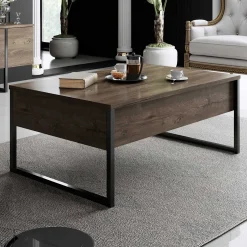 Emob Luxe C Couchtisch | 100 % MELAMIN | Walnuss, Schwarz