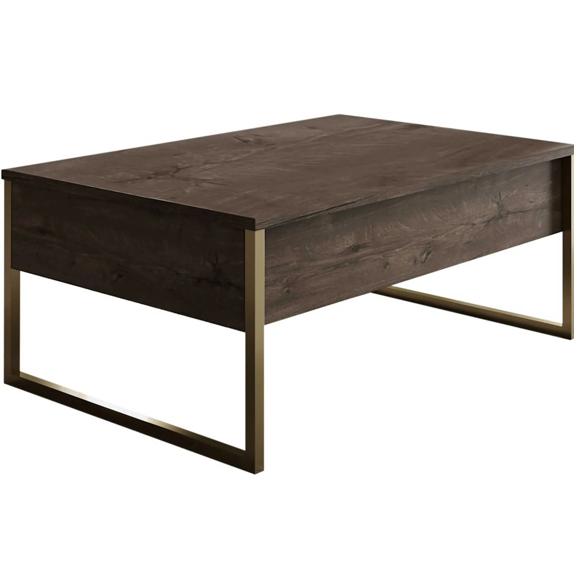 Emob Luxe C Couchtisch | 100 % MELAMIN | Walnuss, Gold