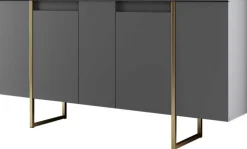 Luxe CO Konsole | 100 % MELAMIN | Anthrazit, Gold
