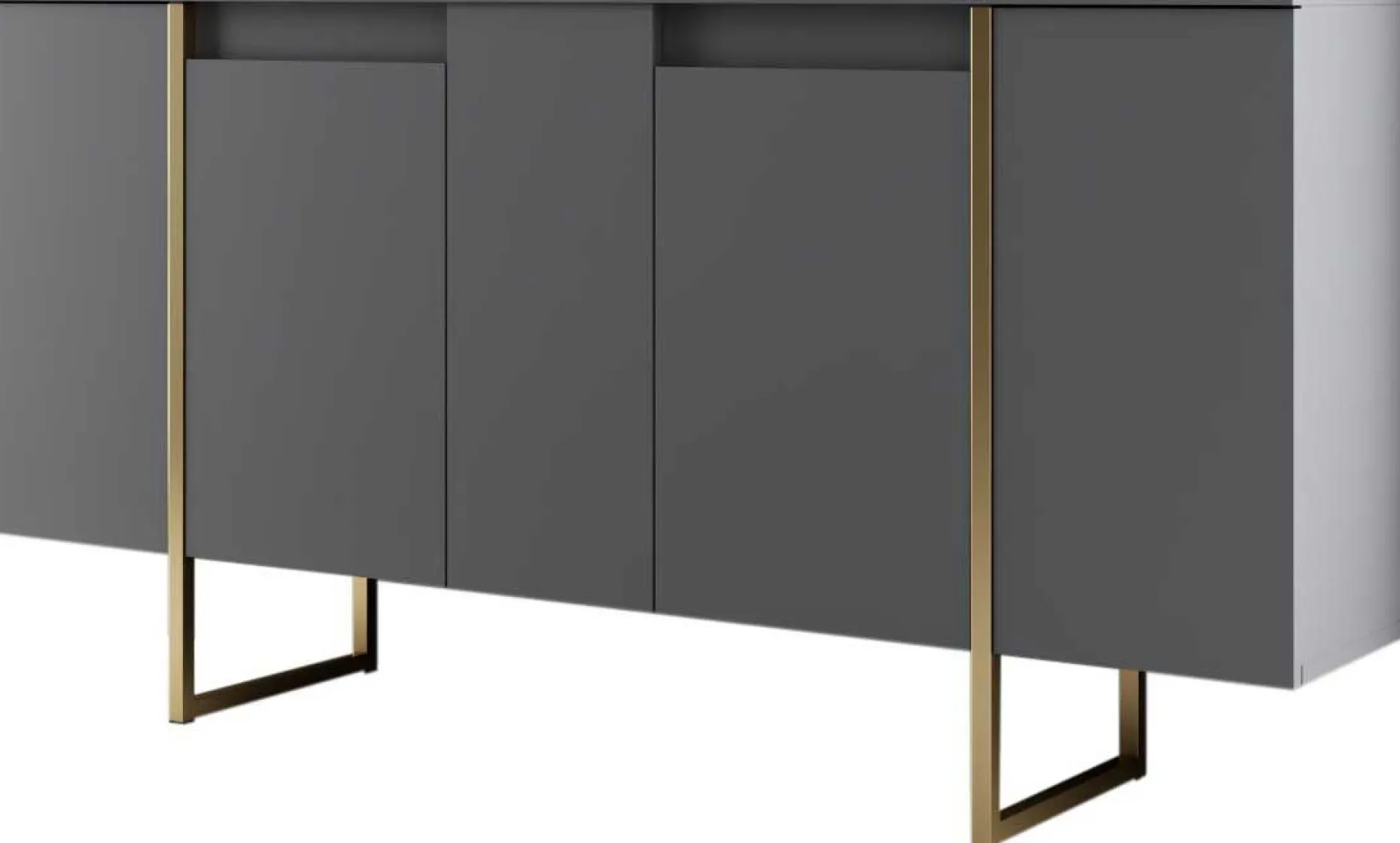Luxe CO Konsole | 100 % MELAMIN | Anthrazit, Gold