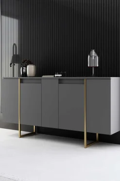 Luxe CO Konsole | 100 % MELAMIN | Anthrazit, Gold