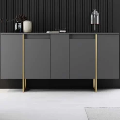 Luxe CO Konsole | 100 % MELAMIN | Anthrazit, Gold