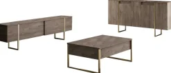 Luxe CO Konsole | 100 % MELAMIN | Walnuss, Gold