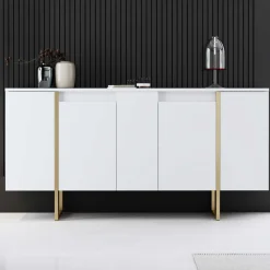 Luxe CO Konsole | 100 % MELAMIN | Weiß, Gold