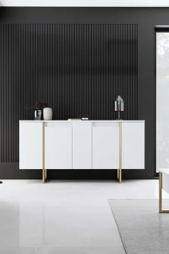 Luxe CO Konsole | 100 % MELAMIN | Weiß, Gold