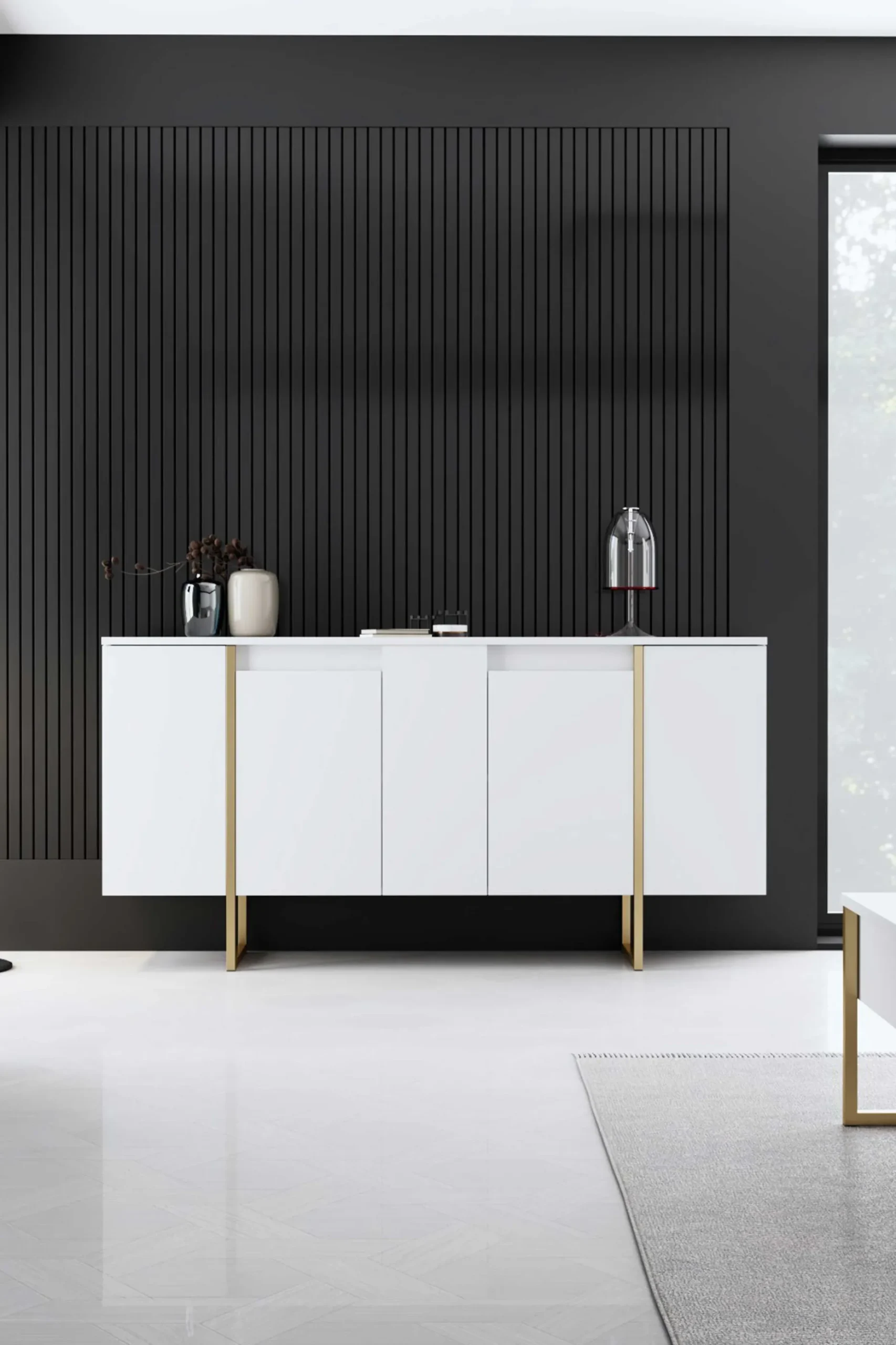 Luxe CO Konsole | 100 % MELAMIN | Weiß, Gold