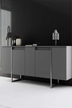 Luxe Konsole | 100% MELAMIN | Anthrazit, Silber