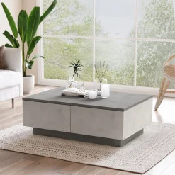 Emob LV17 Couchtisch | 100 % MELAMIN | Silber, Anthrazit