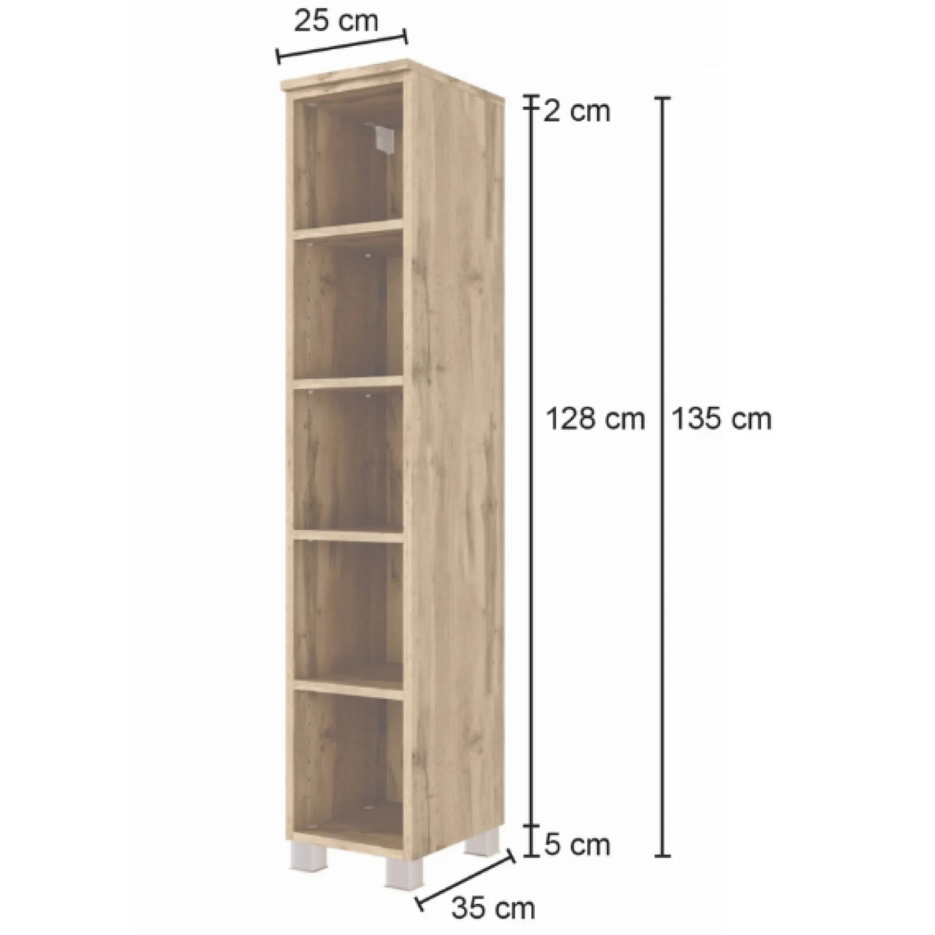 Held MalvoBadezimmer : Spiegelschrank, Waschtischschrank, Säulenschrank, Regal - Eiche
