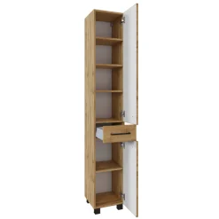 Held MalvoBadezimmer : Spiegelschrank, Waschtischschrank, Säulenschrank, Regal - Eiche