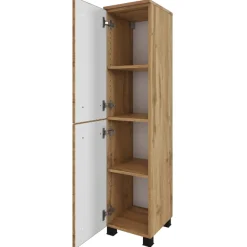 Held MalvoBadezimmer : Spiegelschrank, Waschbeckenunterschrank, Säulenschrank, Regal - Eiche