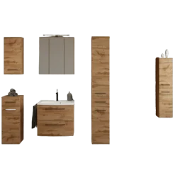 Held MalvoBadezimmer : Wandschränke, Spiegelschrank, Waschtischschrank, Säulenschränke - Eiche