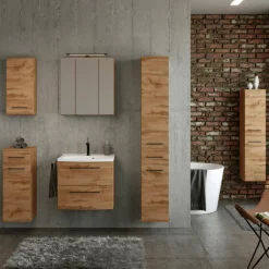 Held MalvoBadezimmer : Wandschränke, Spiegelschrank, Waschtischschrank, Säulenschränke - Eiche