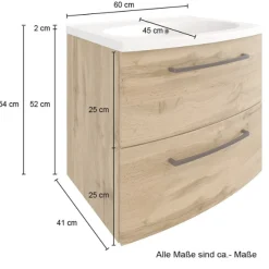 Held MalvoBadezimmer : Wandschränke, Spiegelschrank, Waschtischschrank, Säulenschränke - Eiche