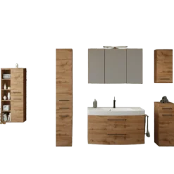 Held MalvoBadezimmer : Wandschränke, Spiegelschrank, Waschtischschrank, Säulenschränke - Eiche