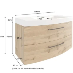 Held MalvoBadezimmer : Wandschränke, Spiegelschrank, Waschtischschrank, Säulenschränke - Eiche