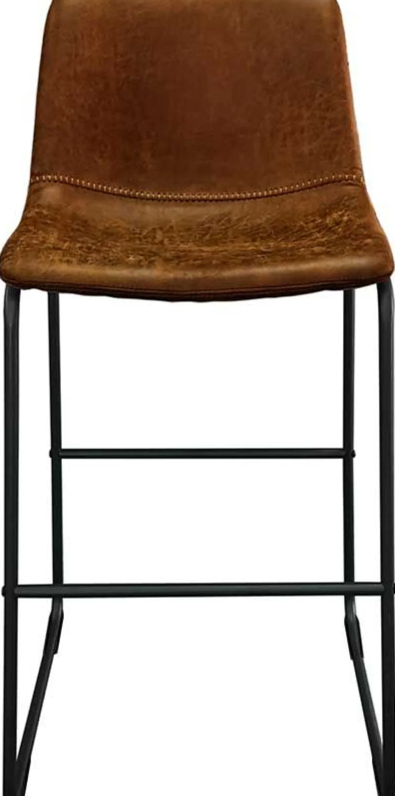 Rousseau Mancia" PU-Barhocker in Cognac 99x48x56 cm - Vintage-Stil