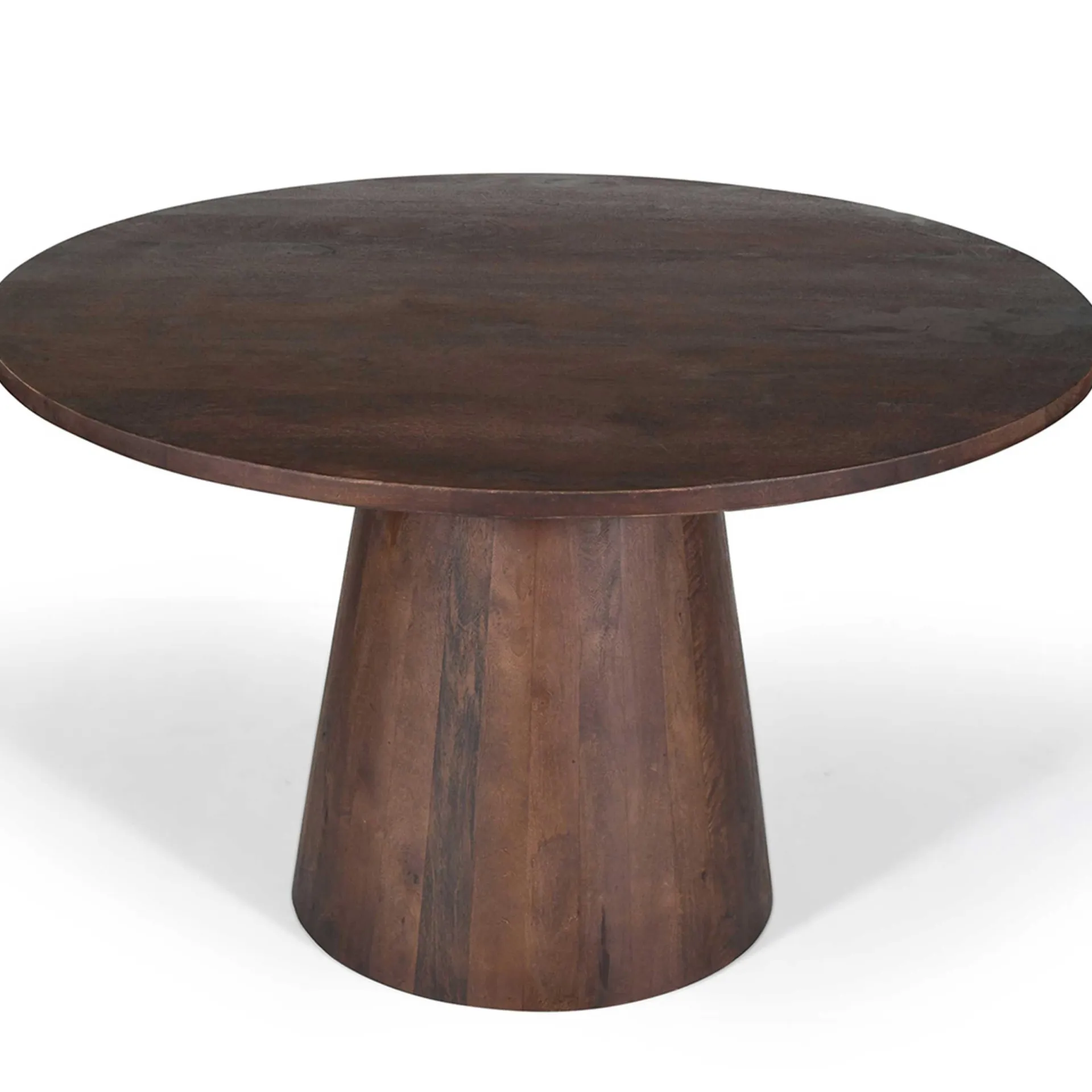Rousseau Mangolia Runder Tisch 130 cm | Metallgestell, Exotenholzplatte