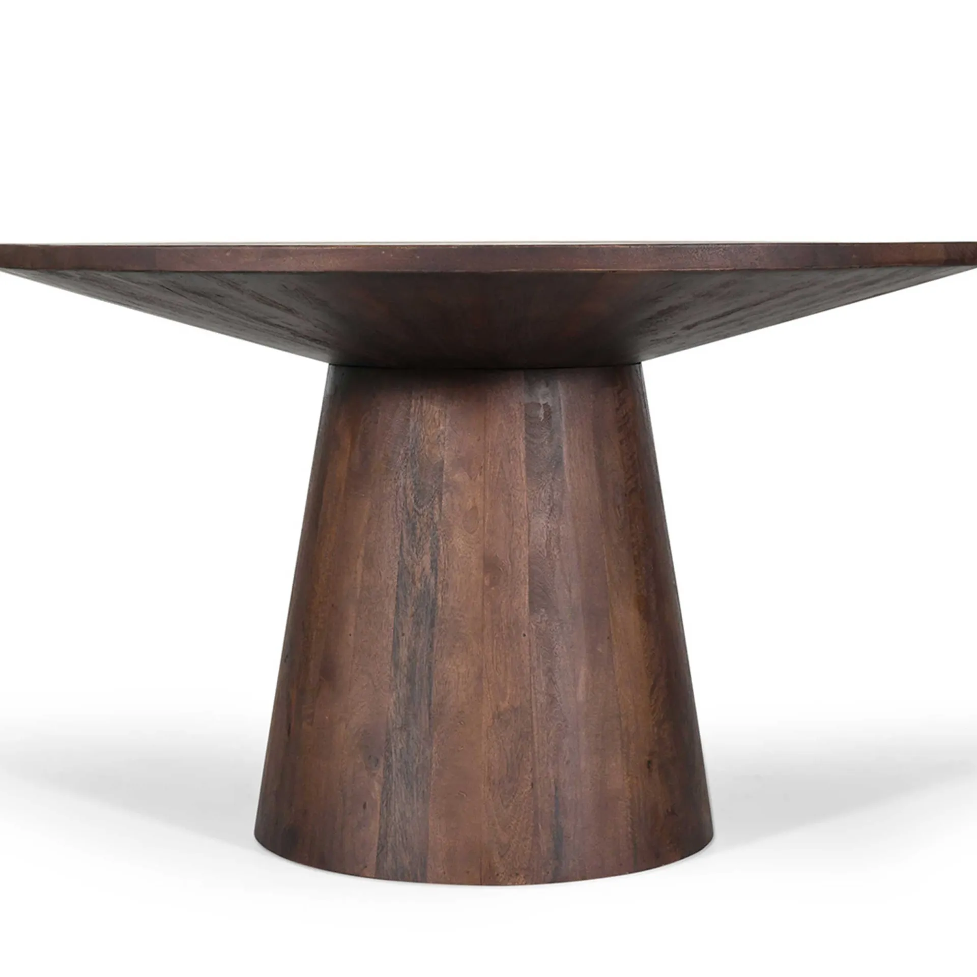 Rousseau Mangolia Runder Tisch 130 cm | Metallgestell, Exotenholzplatte