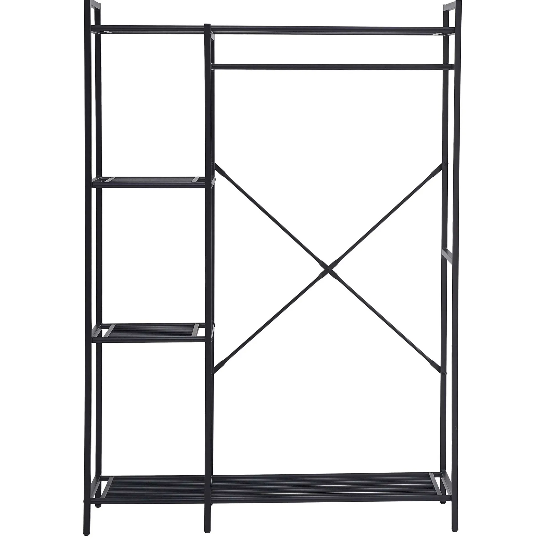 Marek Offener Kleiderschrank - 120x40x171cm - schwarzes Metall