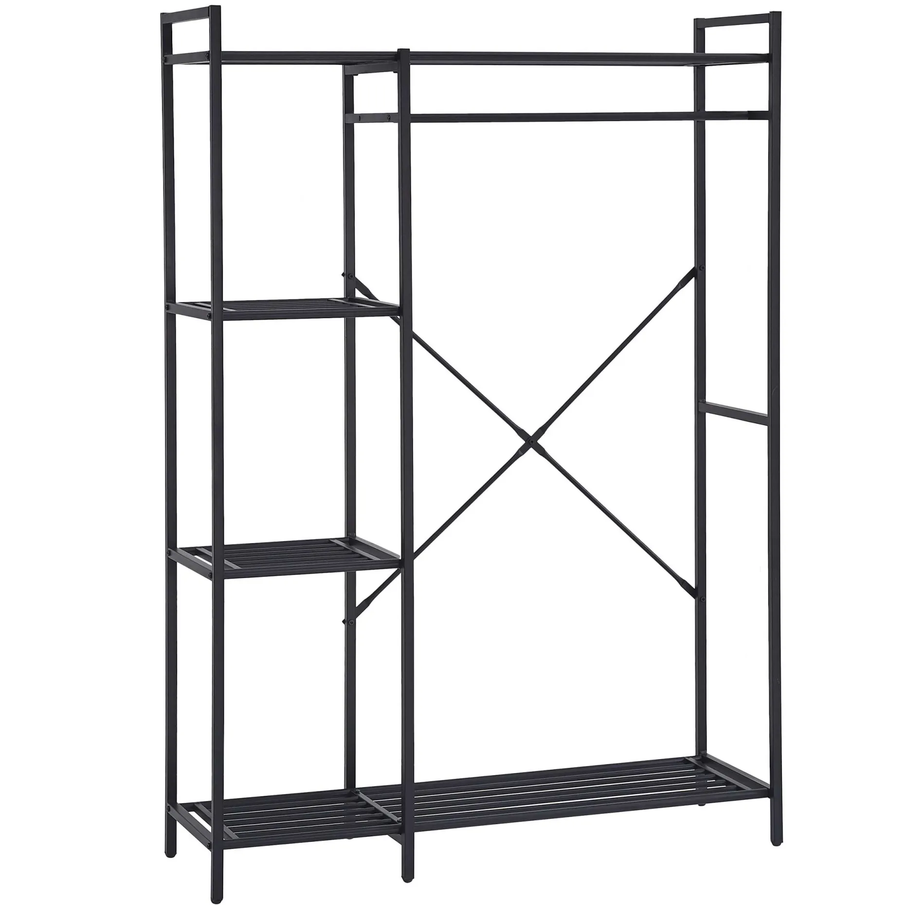 Marek Offener Kleiderschrank - 120x40x171cm - schwarzes Metall