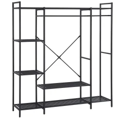 Marek Offener Kleiderschrank - 160x40x171cm - schwarzes Metall