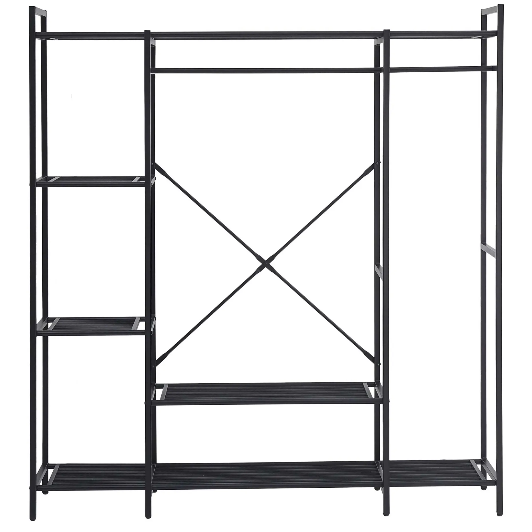 Marek Offener Kleiderschrank - 160x40x171cm - schwarzes Metall