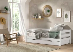 Margrit Weißes Kajuitbett (90 x 200 cm) Rollbett - Belgisches Design