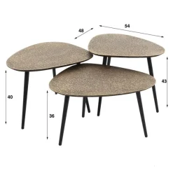 Emob MariolaCouchtisch-Set -Antike