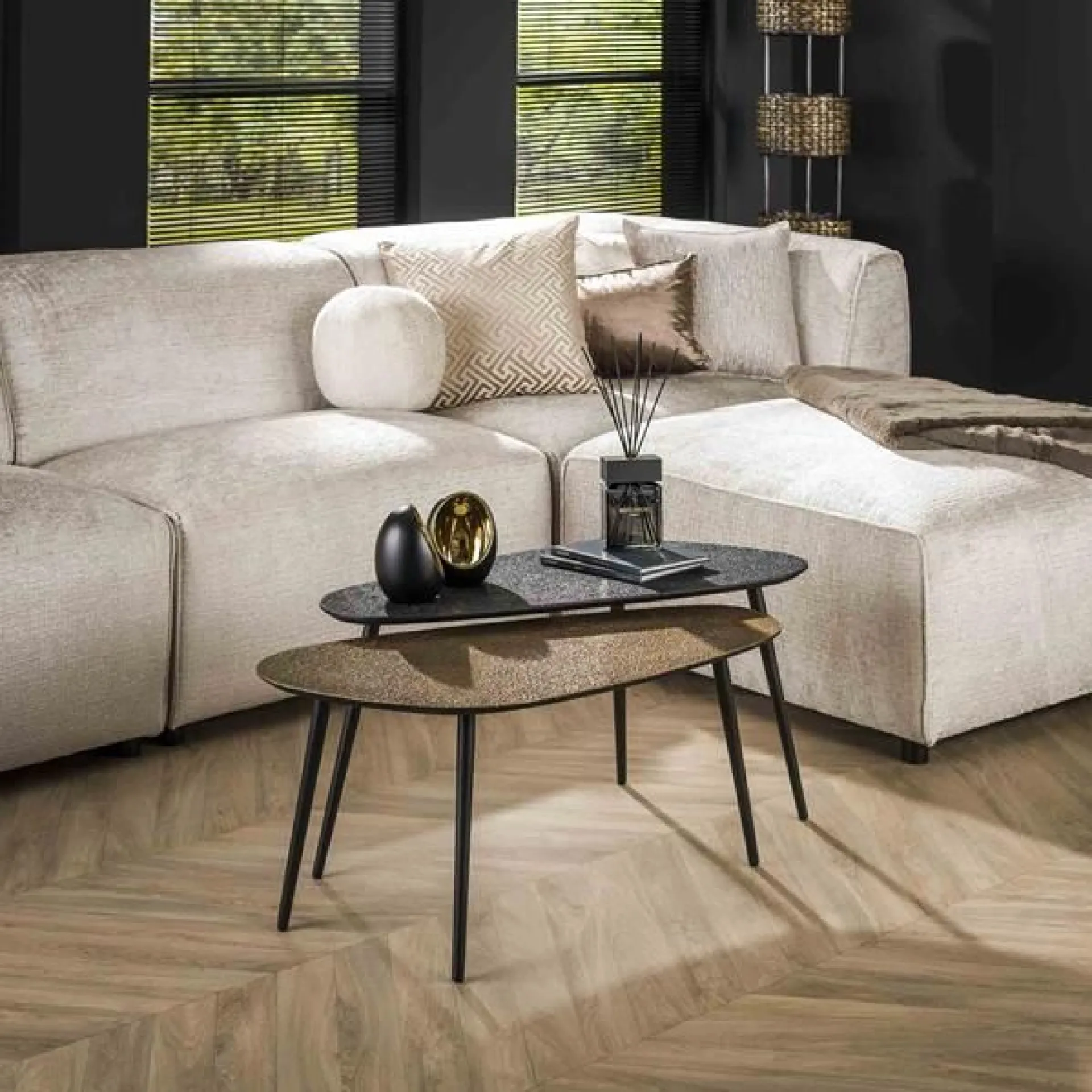Emob Mariola Couchtisch-Set Bio-Metallic/