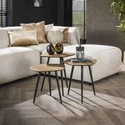 Emob Mariola Couchtisch-Set Bio 3 Tische-antike