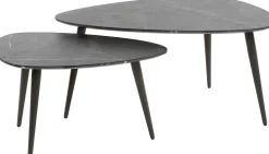 Emob Mariola Satz von 2 Couchtischen 80x44 cm--braun