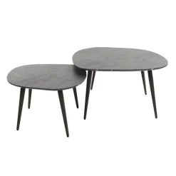 Emob Mariola Satz von 2 Couchtischen 85x79x40 cm--braun
