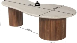 Rousseau Marlon Couchtisch | 120 x 60 x 40 cm | Travertin