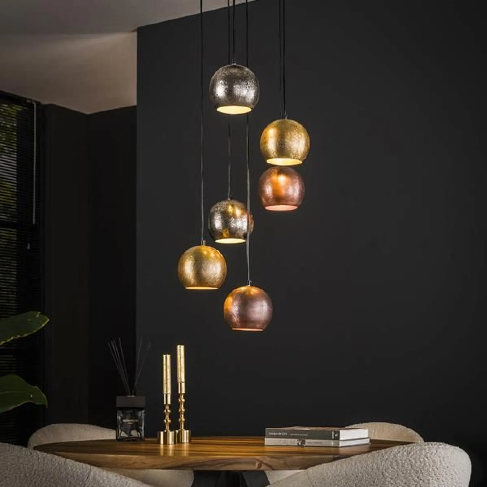 Emob Marsha Pendelleuchte ø35 cm-chrom/gold/kupfer